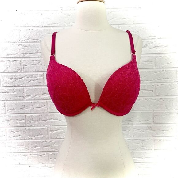 Victoria’s Secret Red Lace Push-Up Bra Size 36D - Picture 1 of 3